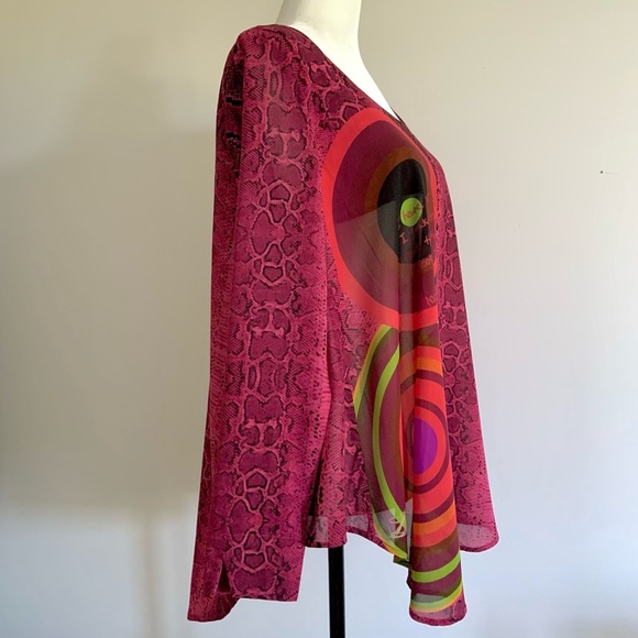 Desigual vibrant snakeskin sheer tunic - Picture 6 of 9